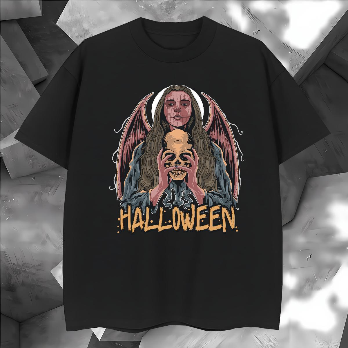 Free Shipping T-Shirts skull Crew Neck Breathable Hip Hop Street Black Oversized 230g 100% Cotton Men Tops Tees Classic Tee Shirt
