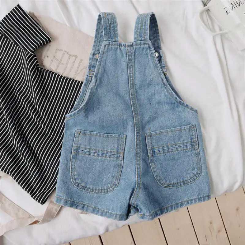 2024 Autumn New Baby Clothing Boys Denim Top Retro Childrens Pocket Jeans Fully Matched Girls Casual Pants Childrens Cotton Trouser W240806