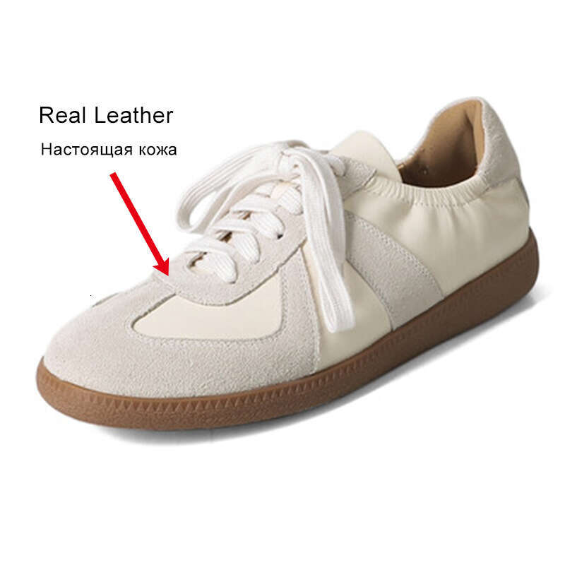 JOZHAMTA Size 34-40 Women Sneakers Real Leather Casual Flats Metallic Sier Gold Lace Up Elastic Tennis Athletic Shoes 250225