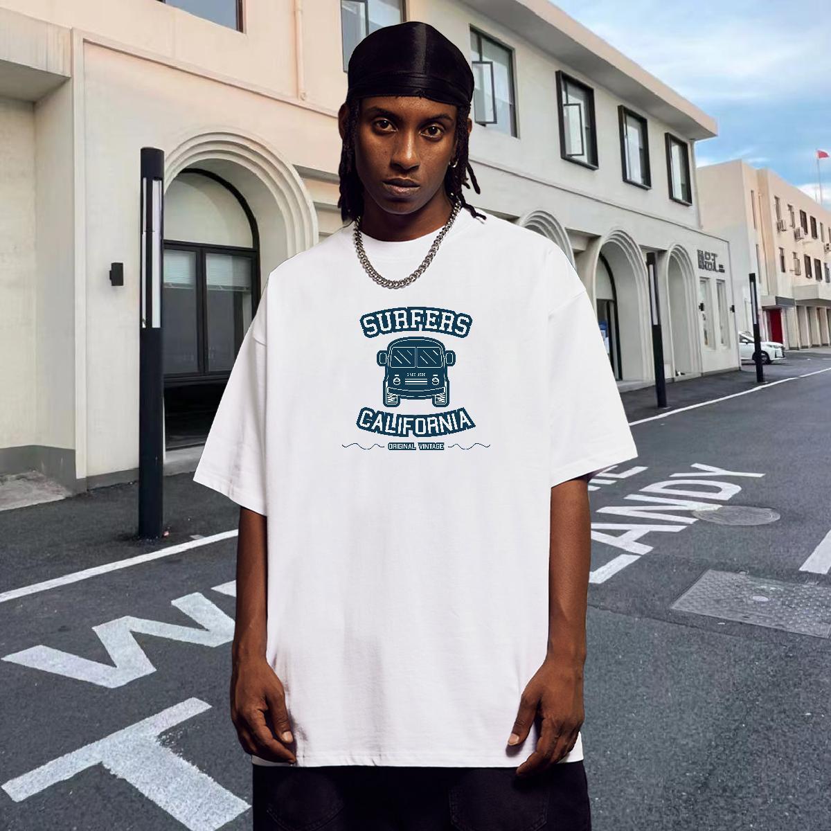 Classic Couples T Shirts Hip Hop Street 230g 100% Cotton White Plus Size Pure Cotton letter T shirt 2024 DIY Tshirts