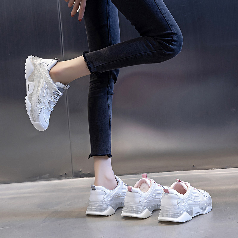 Ddmysports Absorbing Film Dad Autumn New Breathable Sports Women S Leisure Thick Sole Eightened Genuine Leather Shoes Trend OUTDOOR