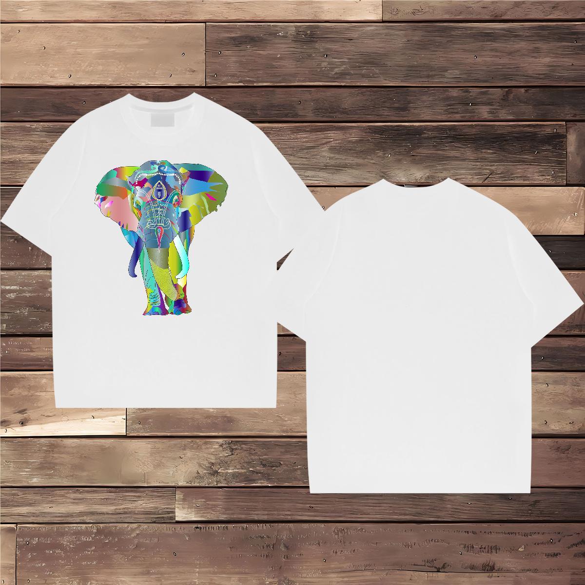 Stylist Men Tshirts Elephant Casual 230g Pure Cotton Top Tees Short Sleeve Soft Loose Fit T Shirts Men Plus Size Cartoon