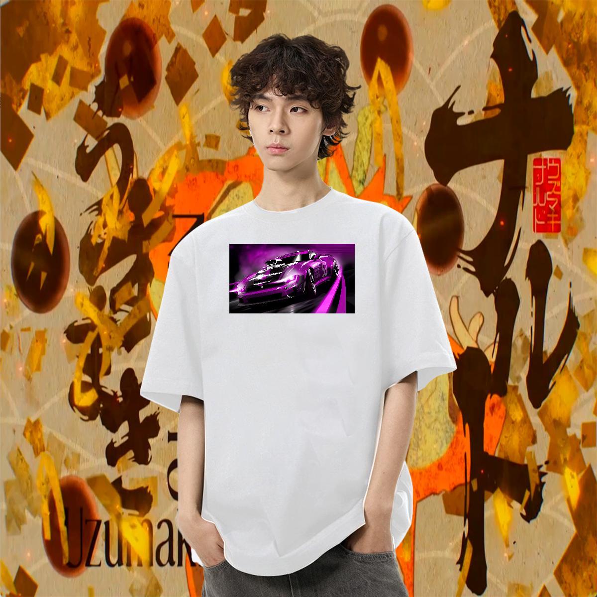 Loose Men Tops Tees Street wear Hip Hop 230g Pure Cotton Custom Big Size Breathable car T-Shirts DIY Customized Wear