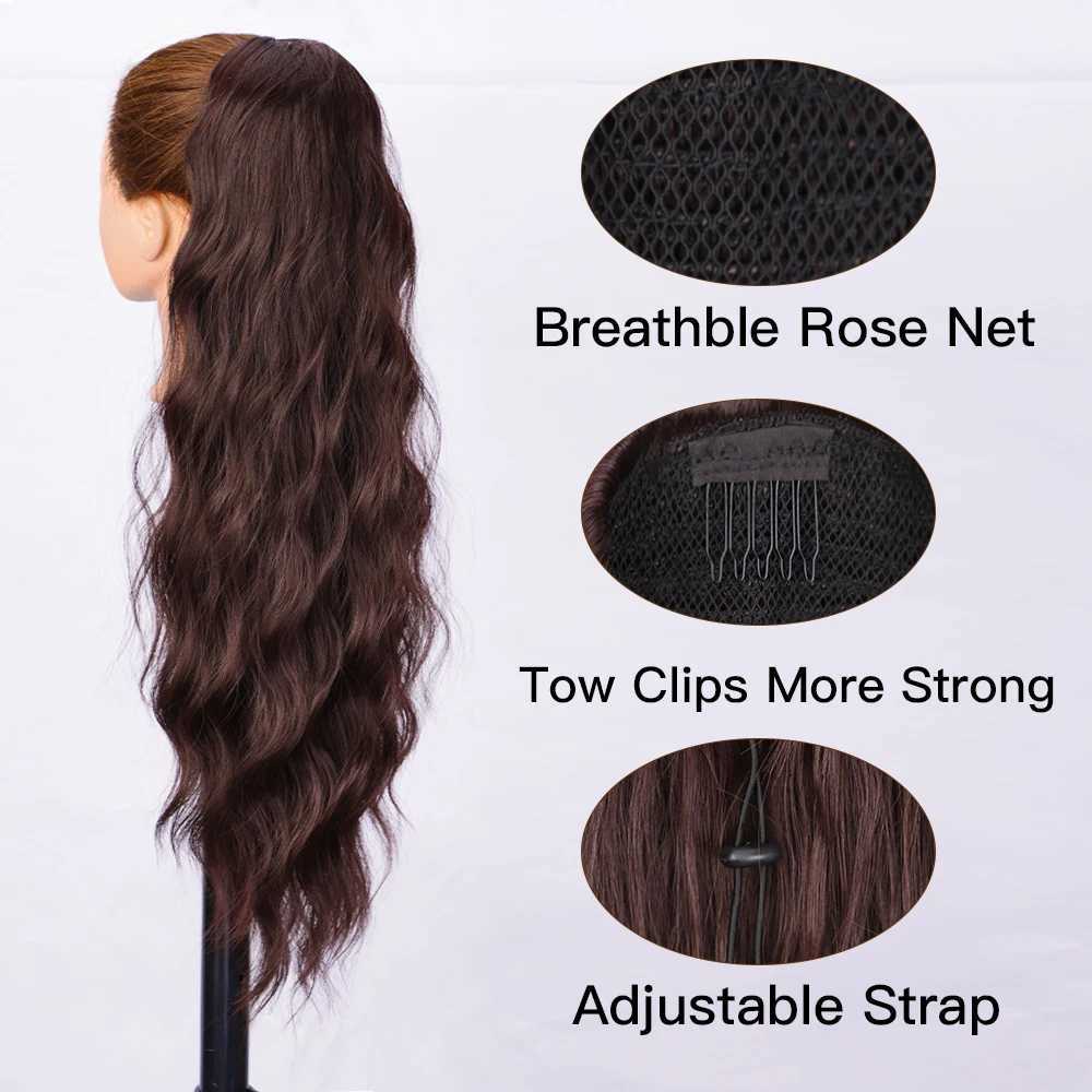 I am a Wig with long wavy hair extensions suitable for women wrapped in clips ponytail hair extensions hot Reistan W240817