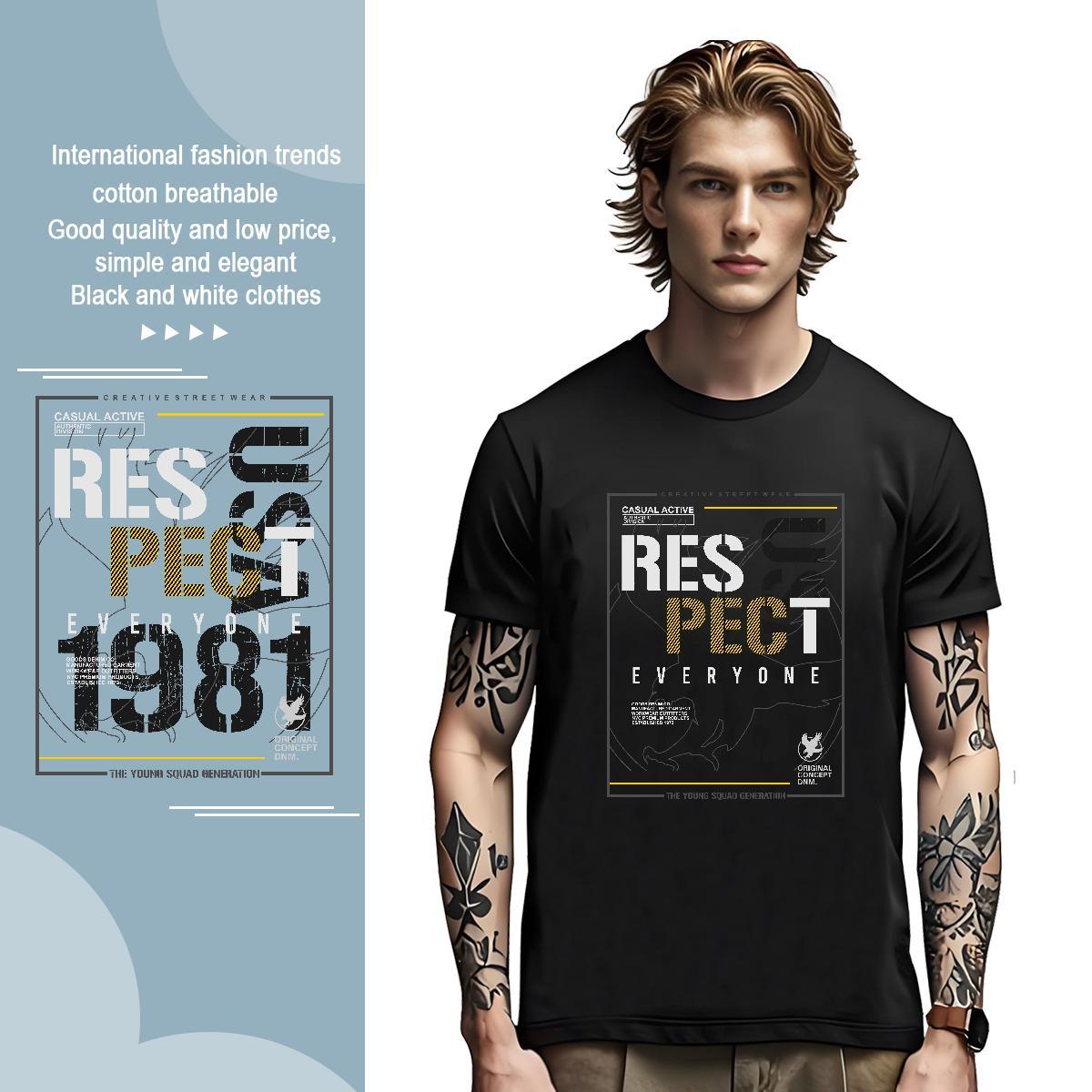 Brand number T Shirt For Man Spring Summer Mens Tshirts 230g Pure Cotton Fashion Designer O Neck Short Sleeves Custom Printed Tops Tees