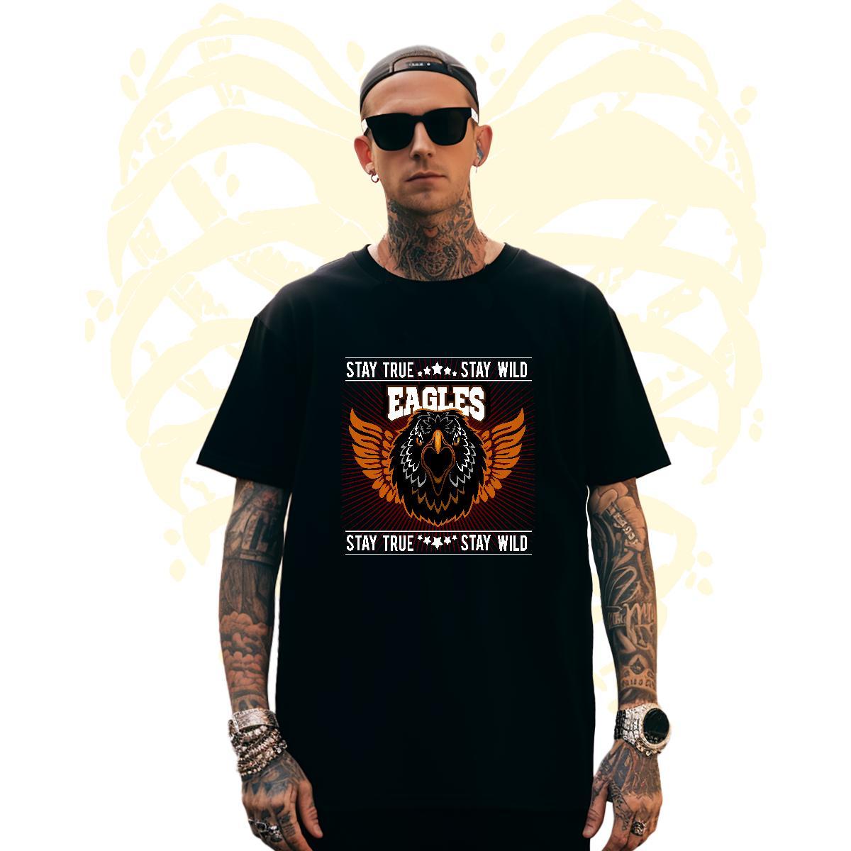High Quality Men T Shirts eagle Breathable Short Sleeve Spring Summer DIY 100% Cotton 230g Tshirts Custom Tees