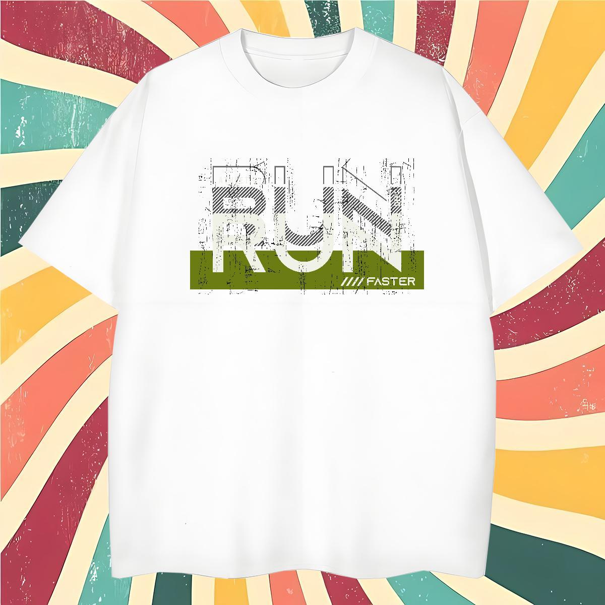 Classic run 100% Cotton 230g Mens Tshirts Casual Daily Wear Short Sleeve O-Neck T-Shirts Fashion Designer Anime Print Tops Tees