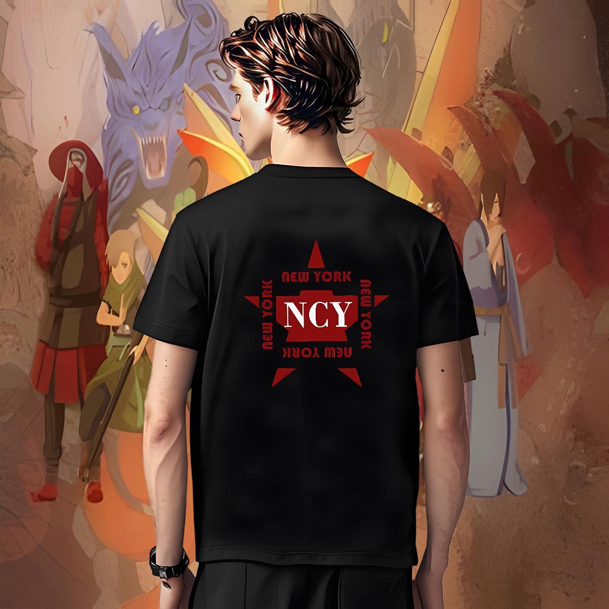 Loose New York Man T Shirts Daily Outfit Couples T Shirts 230g Cotton Brand Breathable Short Sleeve Oversized 4XL Tops