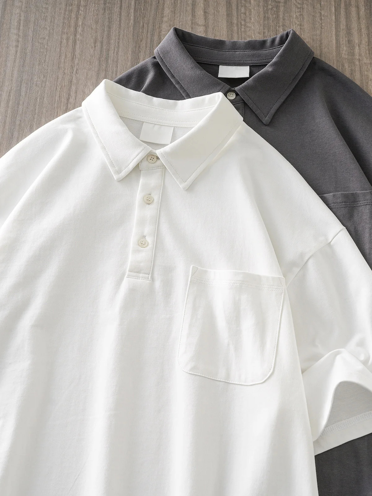 DUKEEN 260G Heavyweight Mens Polo Shirts 100% Cotton 2024 Summer Short-Sleeve White Pocket T Shirts Golf Wear Mens Clothing 240819
