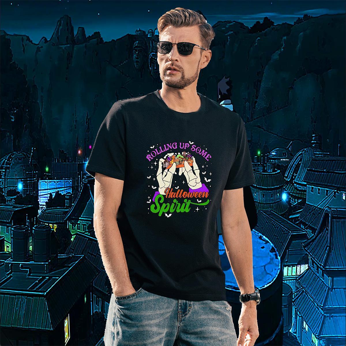 Customized halloween Men Clothes T-Shirt 100% Cotton 230g T-Shirts Black White High Street Hip Hop Round Neck Short Sleeve Cool Design Tees