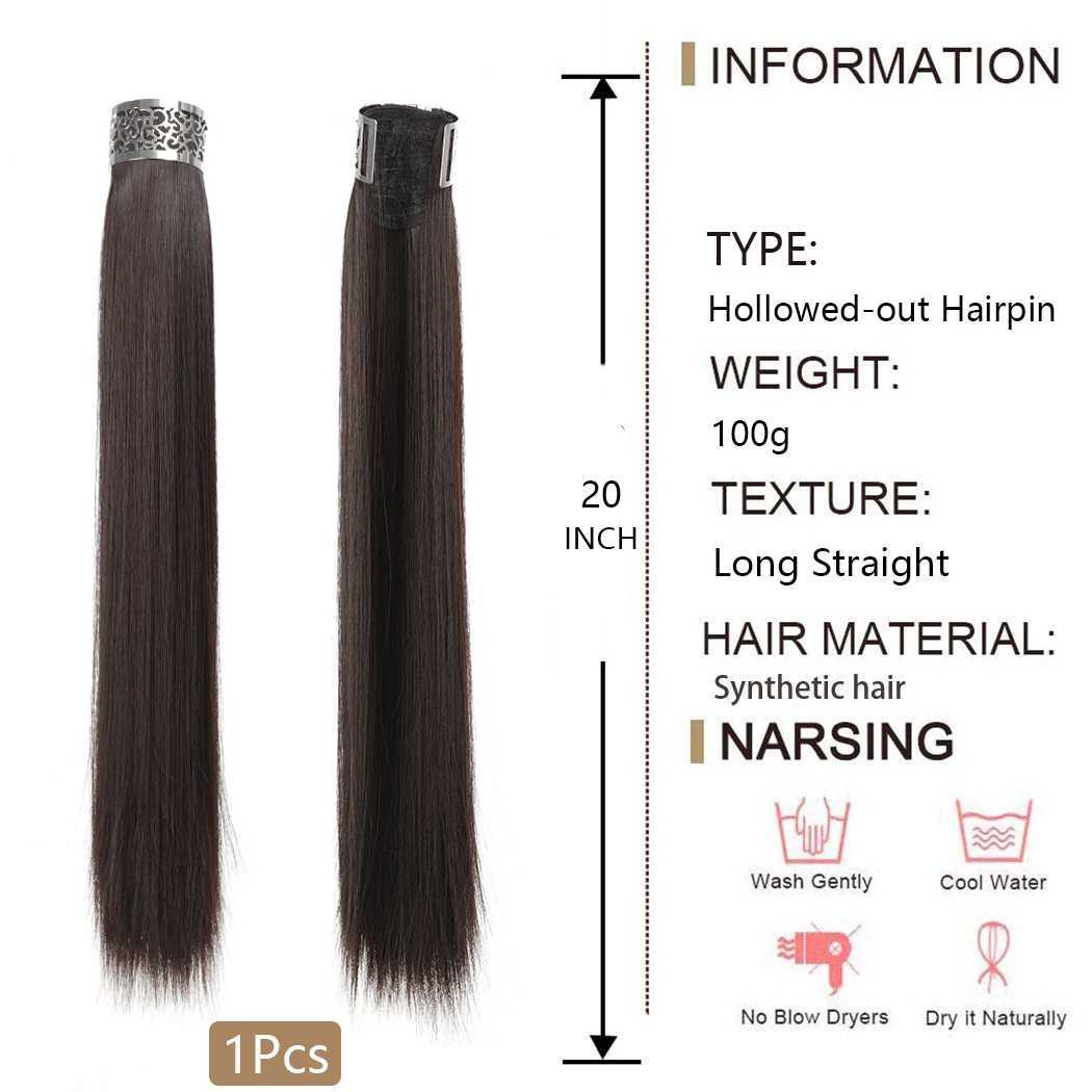 Synthetic ponytail for women Chinese silver hollow long hair straight ponytail W240817