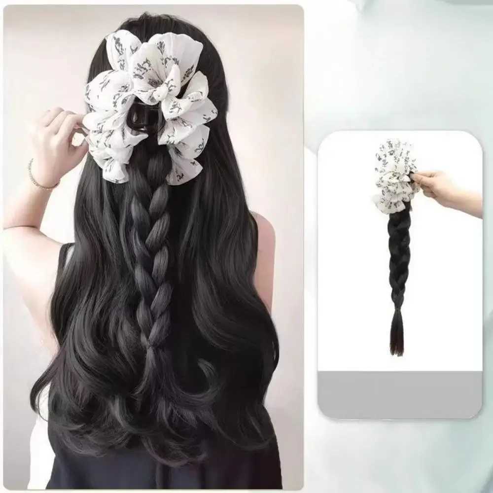 Chinese style grip clip synthetic ponytail wig natural simulation twisted braided hair extension 40cm W240817