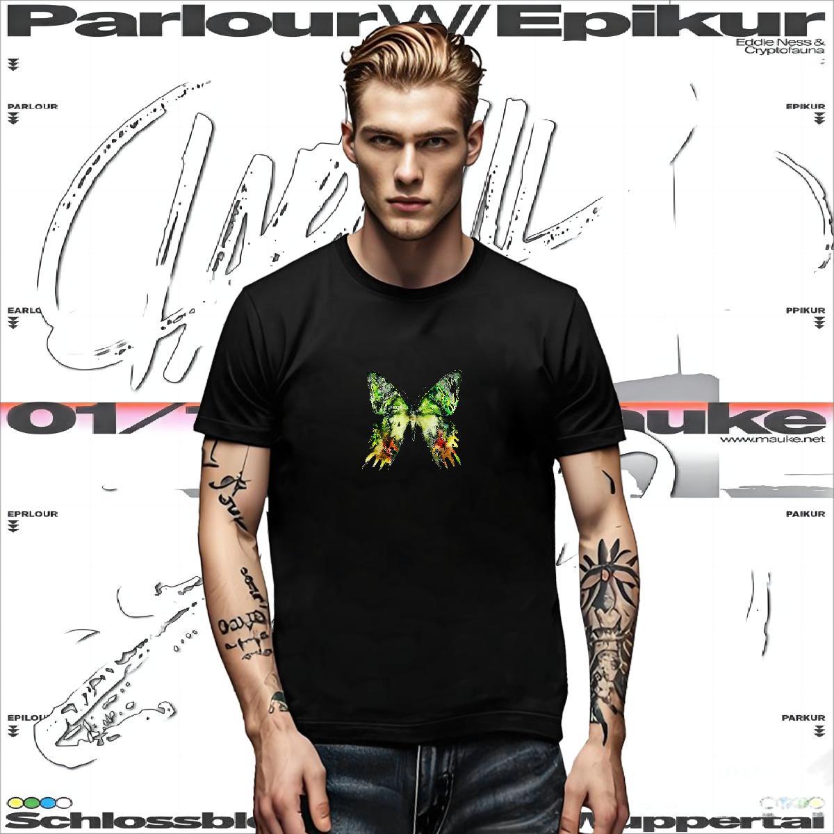 New Designer Couples T Shirts Butterfly High Street Hip Hop 230g 100% Cotton Polos Breathable Crew Neck Cool T shirt DIY Anime