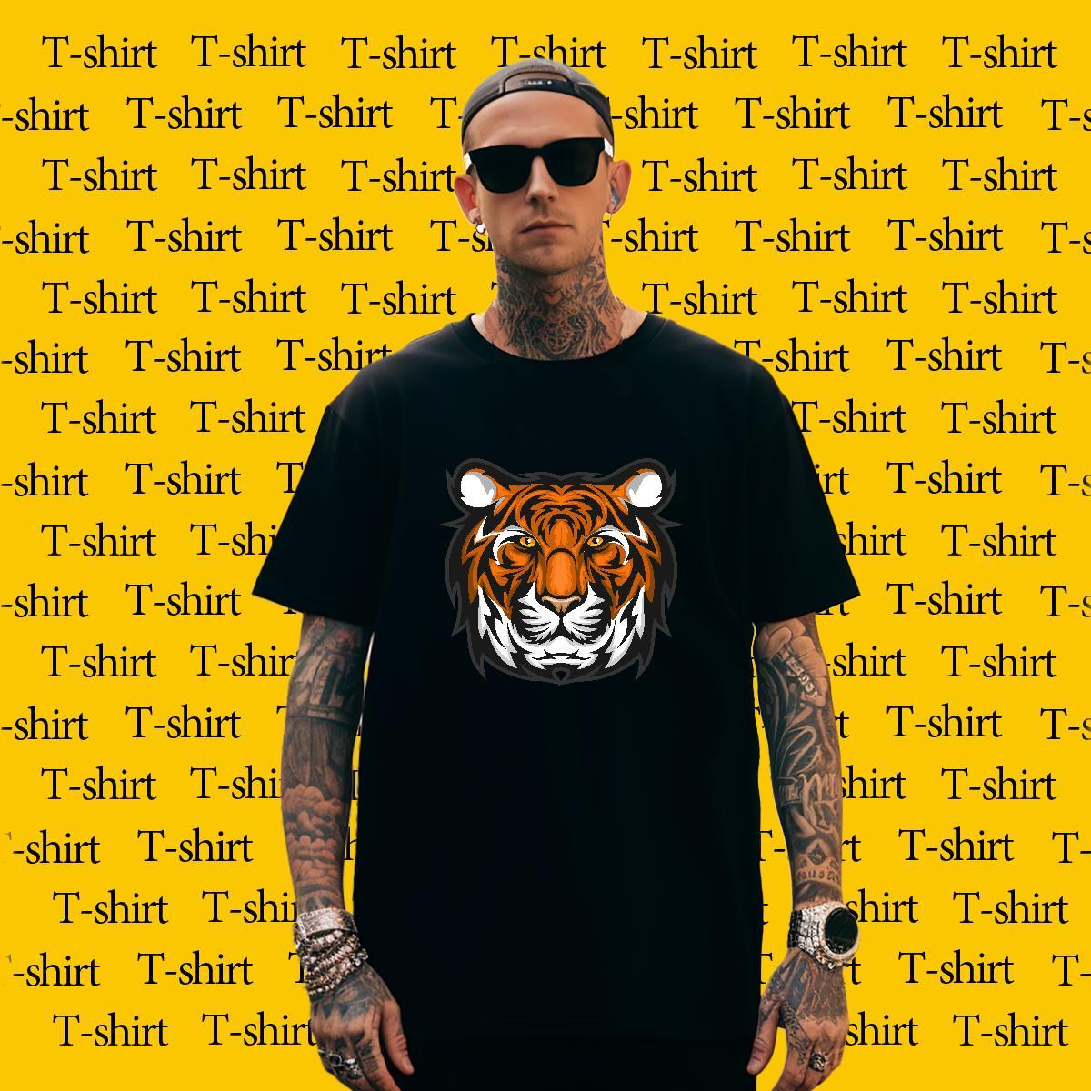 High Quality T shirt tiger Breathable Short Sleeve Summer Casual Anime 230g 100% Cotton Tshirt for Man Woman Designer Fashion Polos