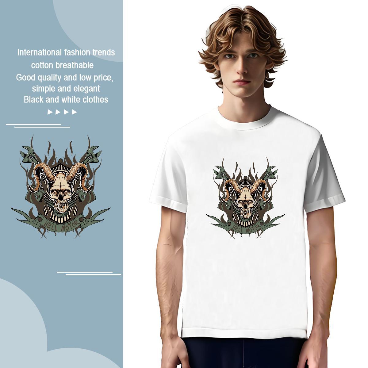 Popular Mens T Shirts shape O-Neck Short Sleeve Hip Hop Asian Size 230g Cotton Men Tops Tees Factory Direct Clothes