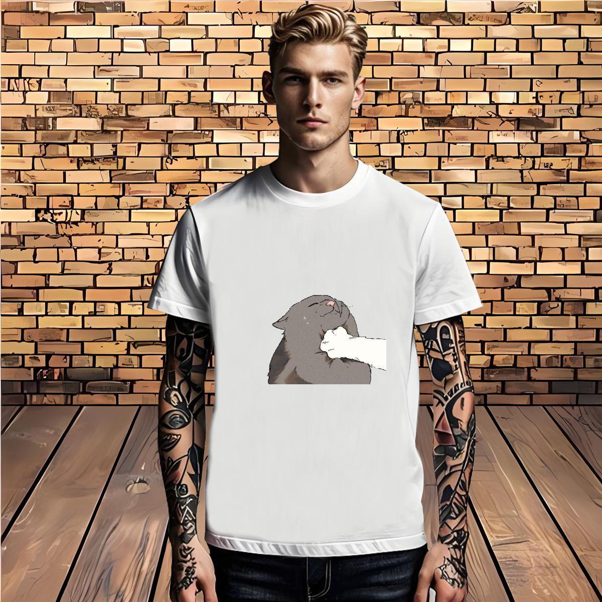 Designer Tshirts cat Spring Summer 100% Cotton 230g Top Tees O-Neck Short Sleeve Loose Fit Man T Shirts DIY Printed