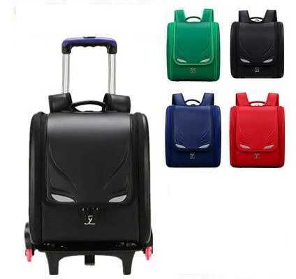 Kids school backpack Bags on wheels Japan School Backpack kid Orthopedic wheeled backpack Children PU Japanese trolley backpacks Y240820