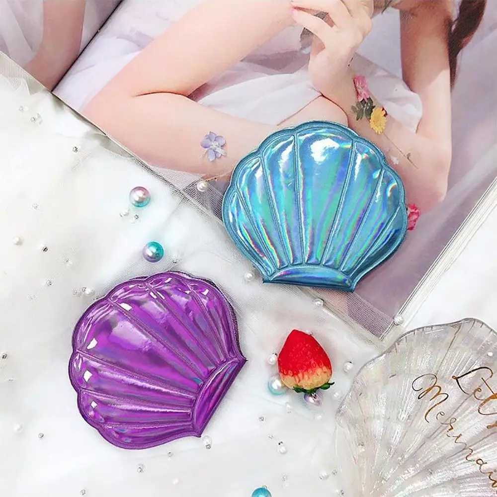 Double-sided Foldable Student Gift Travel Dressing Compact Mirror Pocket Cosmetic Mirror Mini Makeup Mirror Shell Vanity Mirror Y240819