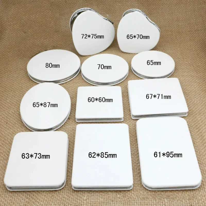 Double-sided White Folding Makeup Mirrors Without Cartoons Foldable Pocket Makeup Mirror Women Girls Beauty Cosmetic Mirror Y240819