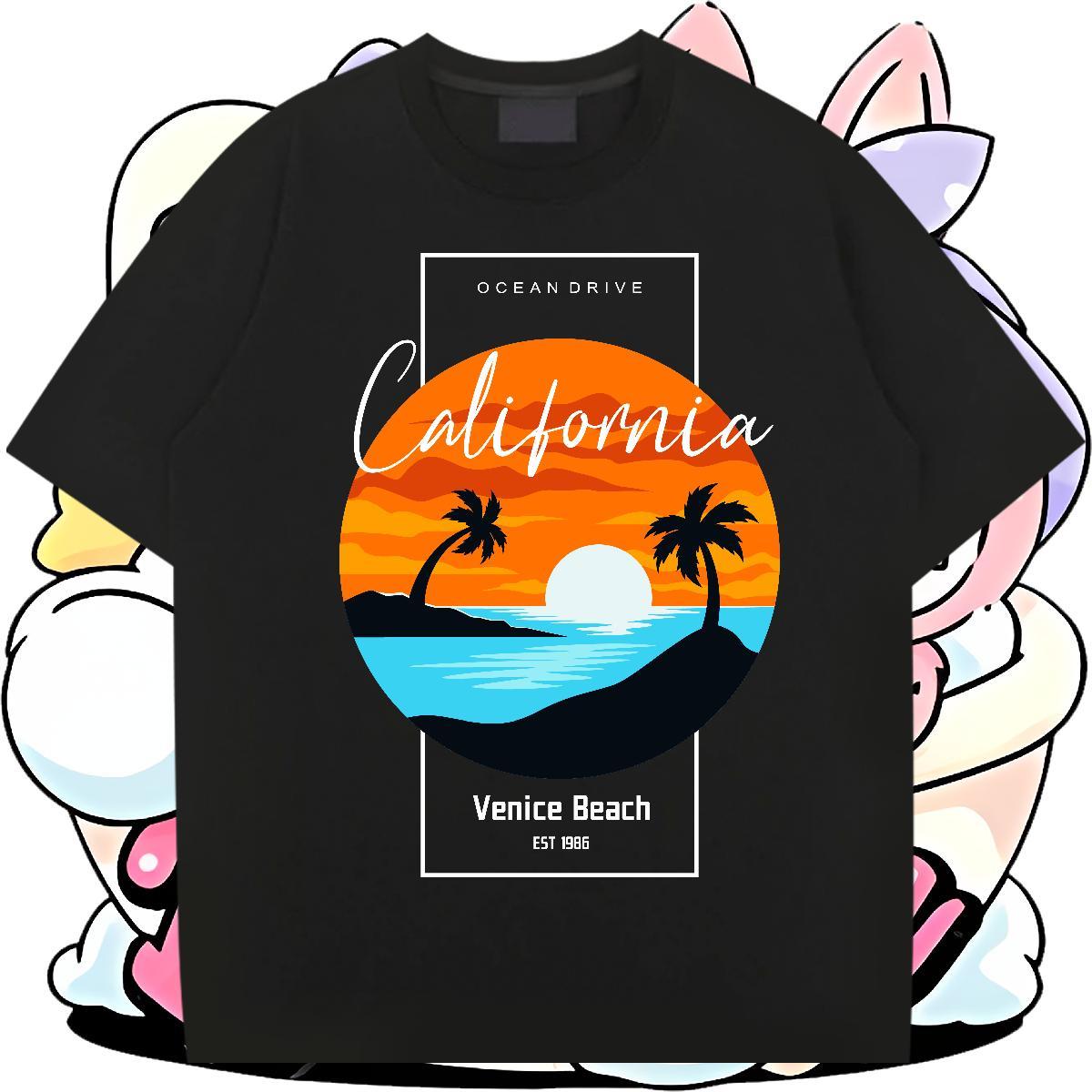 Designer Couples T Shirts Casual Daily Wear 230g 100% Cotton Cartoon Printing L-4XL Breathable Crew Neck sky T Shirts Men Fashion Casual Tees Shirts