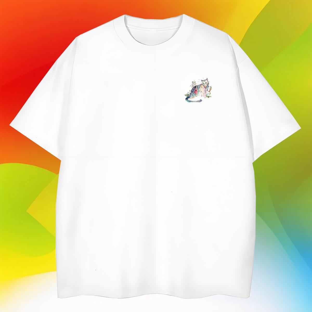 Cool Men Tops Tees Casual Beach 100% Cotton 230g Anime Print Short Sleeve Soft cute T Shirt For Man Fashion Design Wear