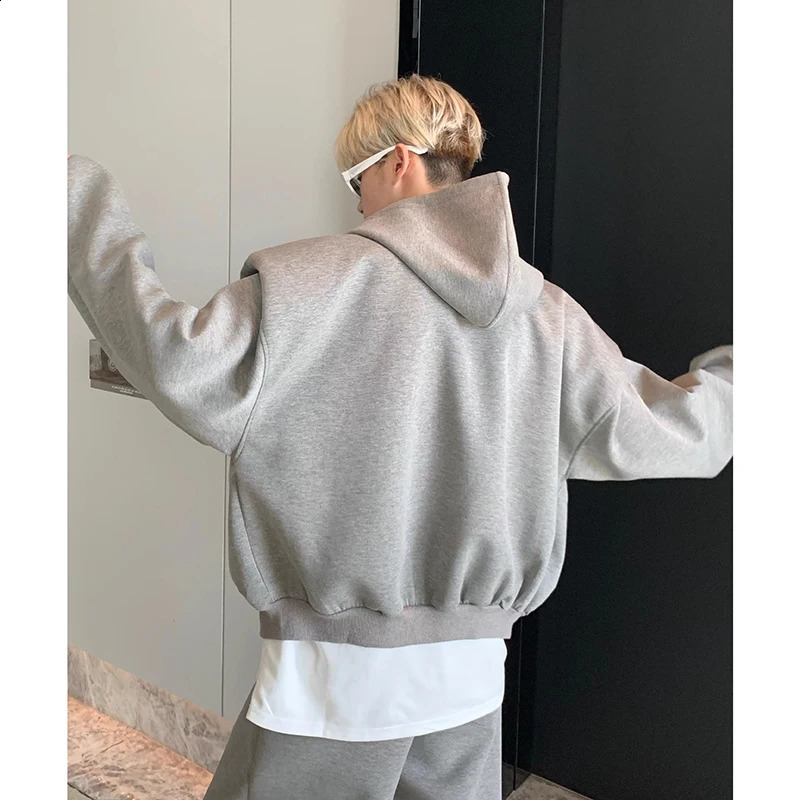 Korea Sport Casual 2 Pcs Set Mens High Street Hooded Cardigans JacketsStraight Wide Leg Pants Male Retro Sets Spring Autumn 240819