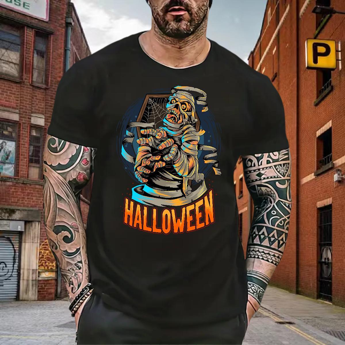 Popular Mens T Shirts halloween Crew Neck Hip Hop Anime Print 230g Pure Cotton Men Clothes T-Shirt Designer Fashion Wear