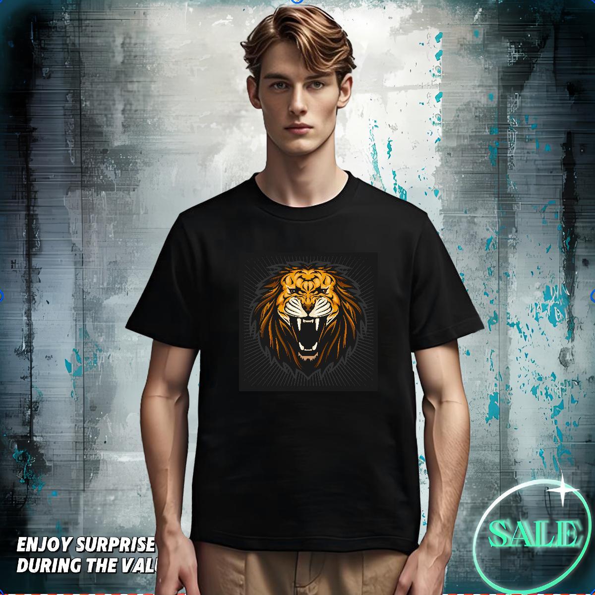 Fashion New Tshirt for Man Woman lion High Street Hip Hop 230g Pure Cotton Clothes Breathable Short Sleeve Unisex T shirt Oversized