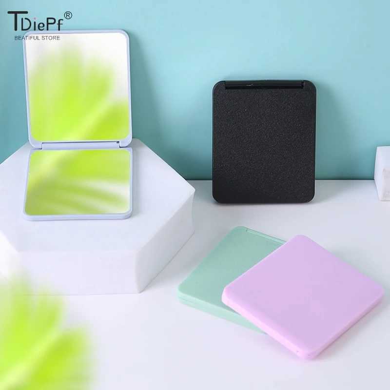1PC Plastic Folding Mirror Pocket Mini Portable Makeup Mirrors Travel Hand Small Mirror Vanity Foldable Compact Cosmetics Tools Y240819