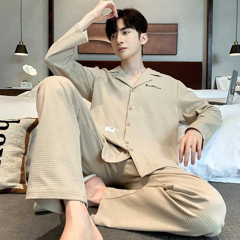 Mens cardigan lounge pajamas pajamasW240719