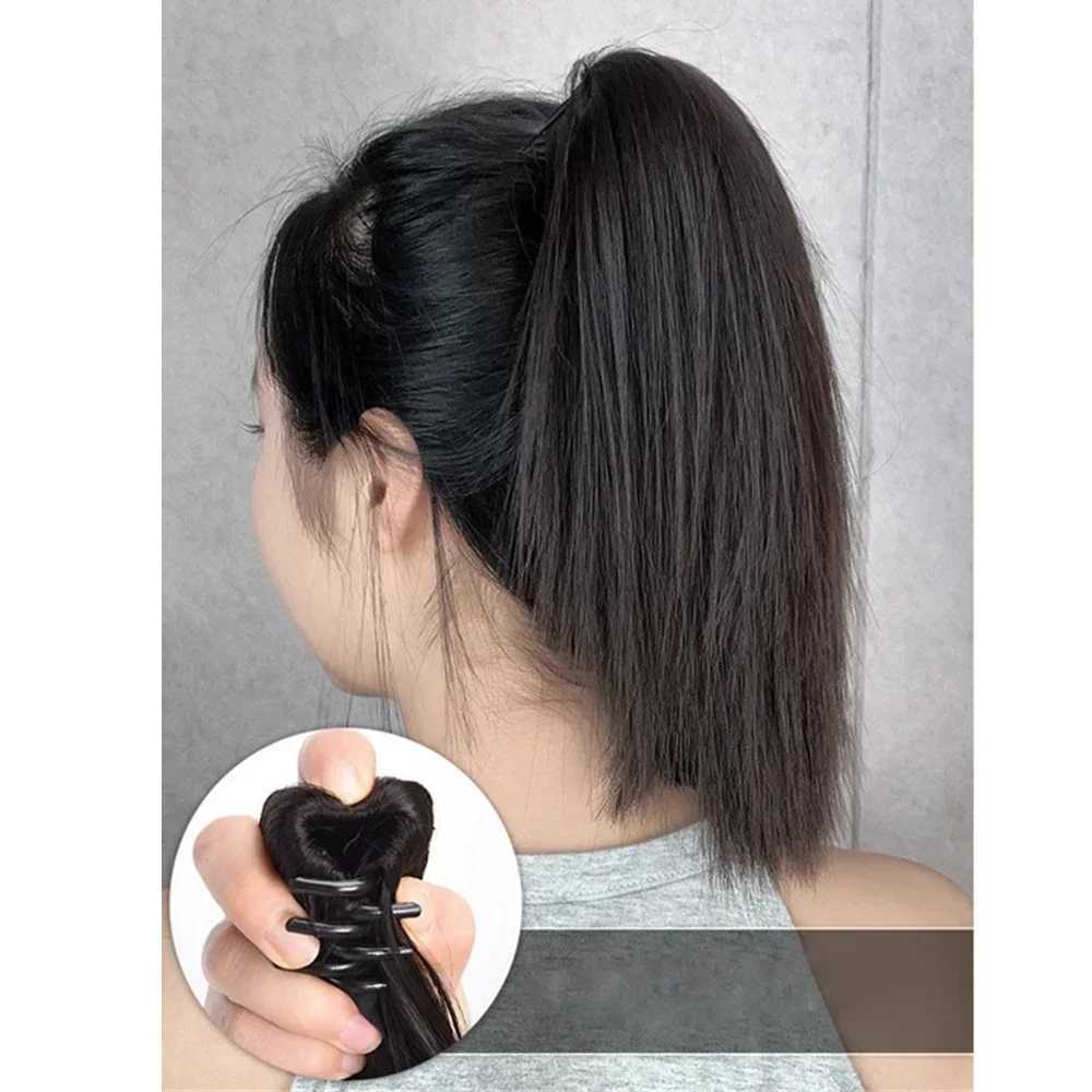 Fashion womens wig 30cm gentle high ponytail hair extension real natural fashion womens short straight hair wig W240817