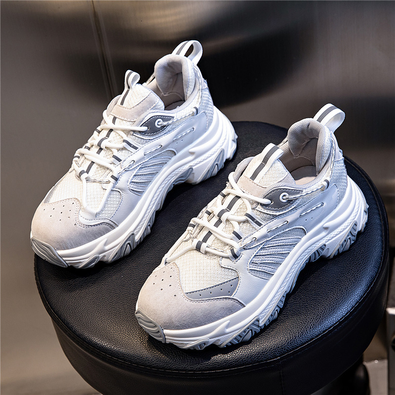 Ddmysports Absorbing Film Dad Spring New Thick Sole Elevated Casual Genuine Leather Running Breathable Sports Shoes Women S OUTDOOR