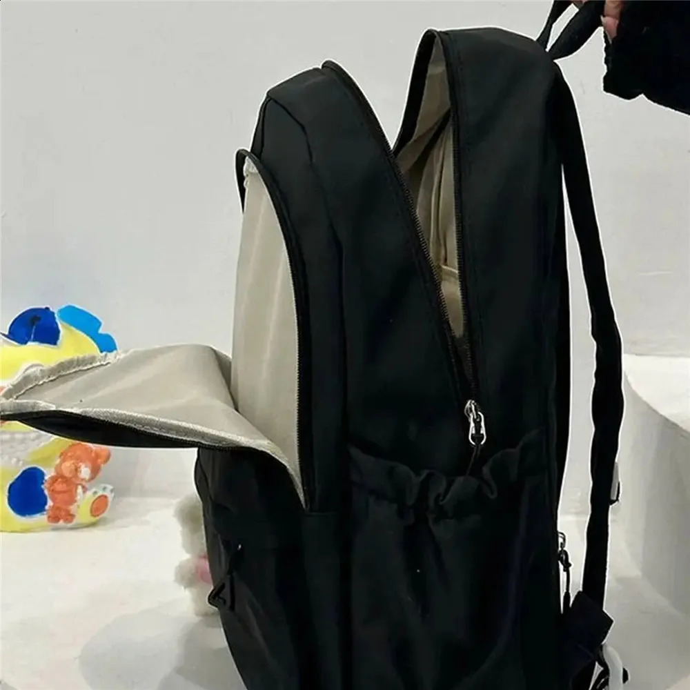 Cute large capacity backpack shoulder bag book nylon travel Knapsacks Kawaii candy color student daily zipper school 240820