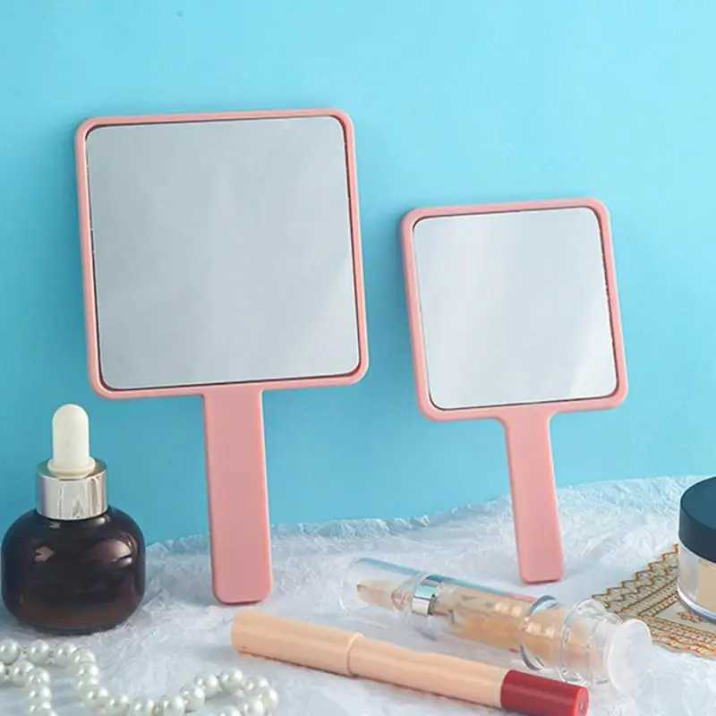 Simple Handle Mirror Female Portable Makeup Mirror High-value Hand-held High-definition Makeup Special Size Mirror Beauty Tools Y240819