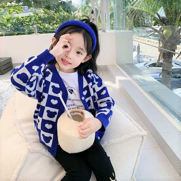 Autumn Winter Girls Boys Fleece Knitting Sweaters Baby Kids Children CardiganXJ240819