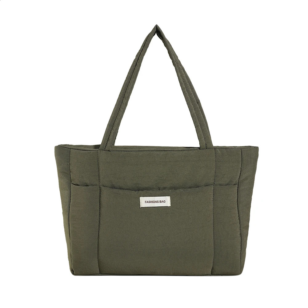 Women Quilted Tote Handbag Versatile Padded Shoulder Bag Large Capacity Puffer Tote Bag Daily Dating Bag 240819