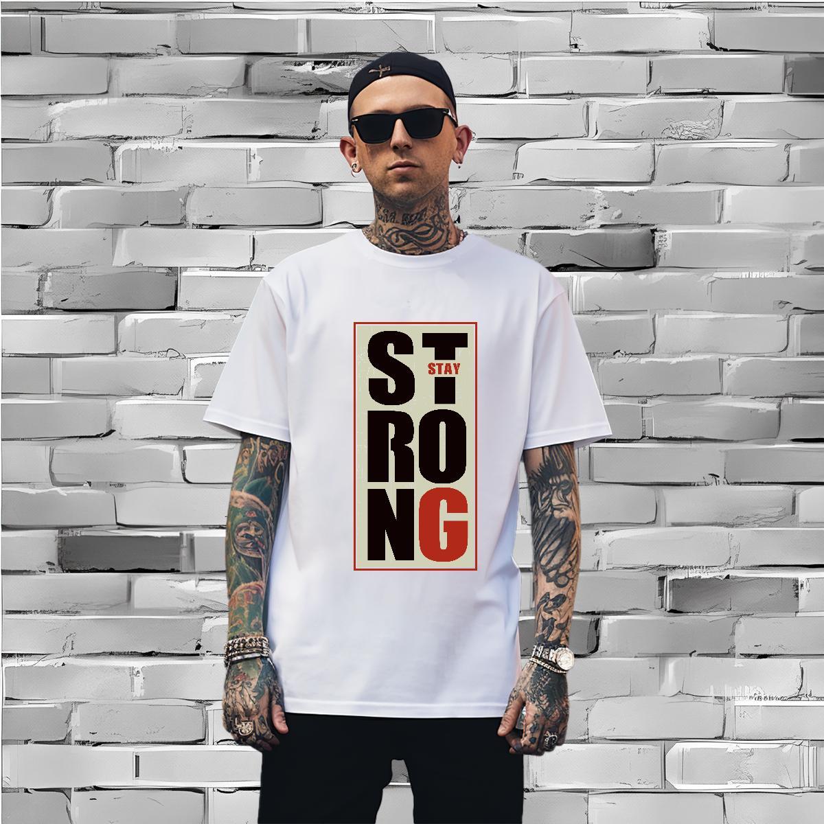 Classic strong T Shirt For Man Anime Printing Street Tshirts 230g 100% Cotton Brand Crew Neck Breathable Graphic Tee Shirt