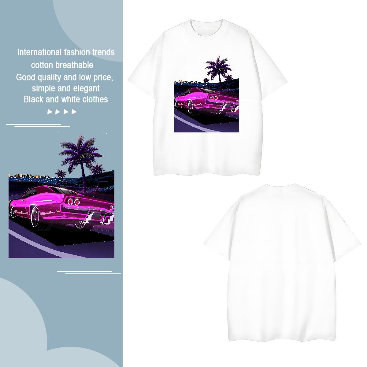Free Shipping car T-Shirts for Men Beach Tshirt for Man Woman 230g Cotton Factory Direct Pure Cotton DIY Polos