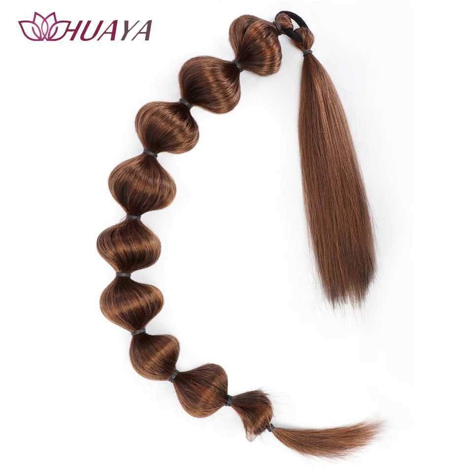HUAYA Bubble Braided Bubble Ponytail 30 inch Packaging Wig Ponytail Synthetic Fiber High Temperature Silk Hair W240817