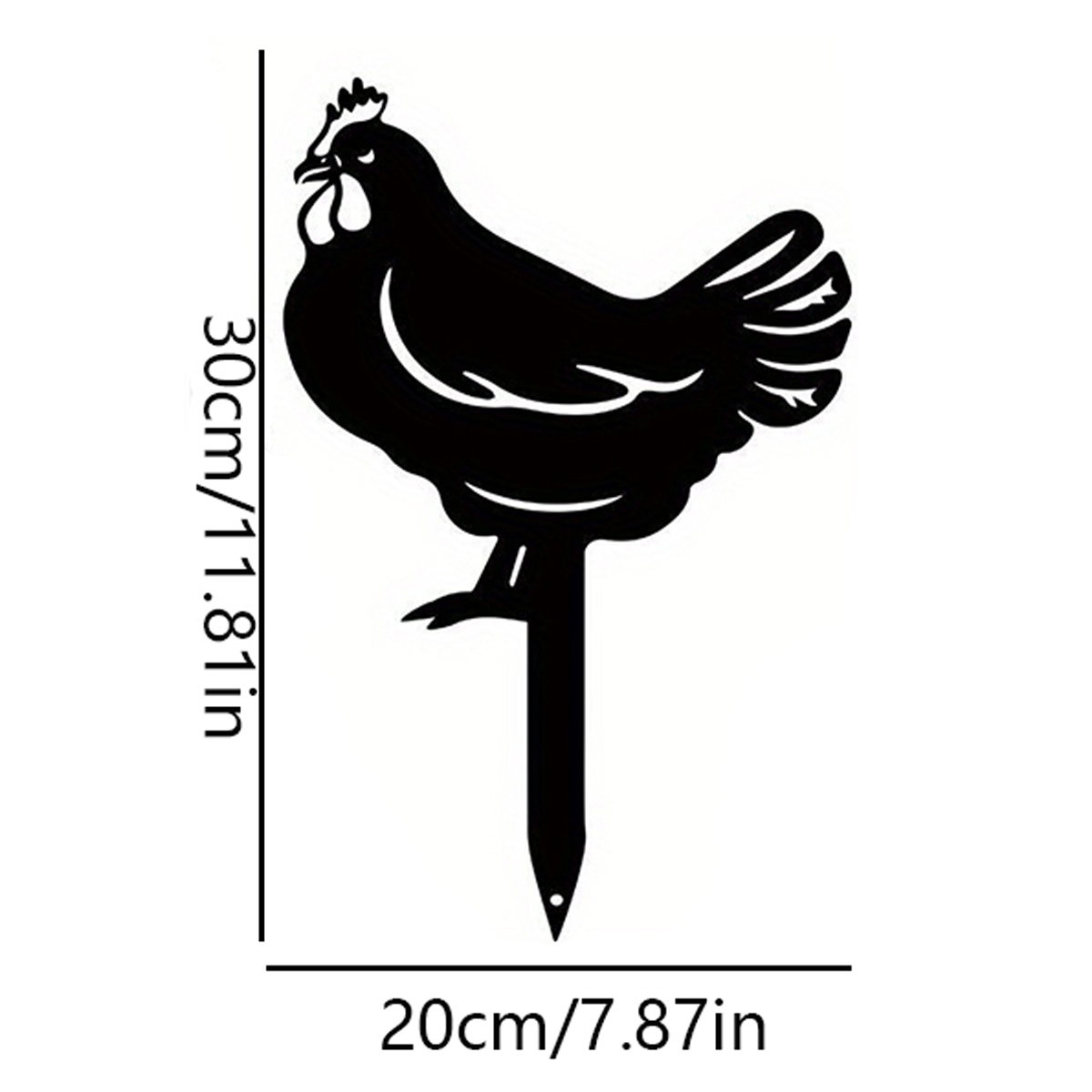 Metal Black Chicken Home Garden Decorations Animals Garden Decor Metal Garden Art