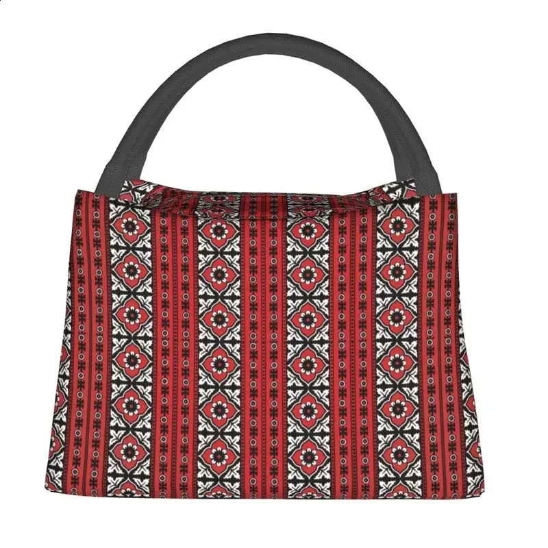 Traditional Sindhi Ajrak Print Insulated Lunch Bag for Women Pakistan Ethnic Art Thermal Cooler Lunch Tote Office Picnic Travel 240819