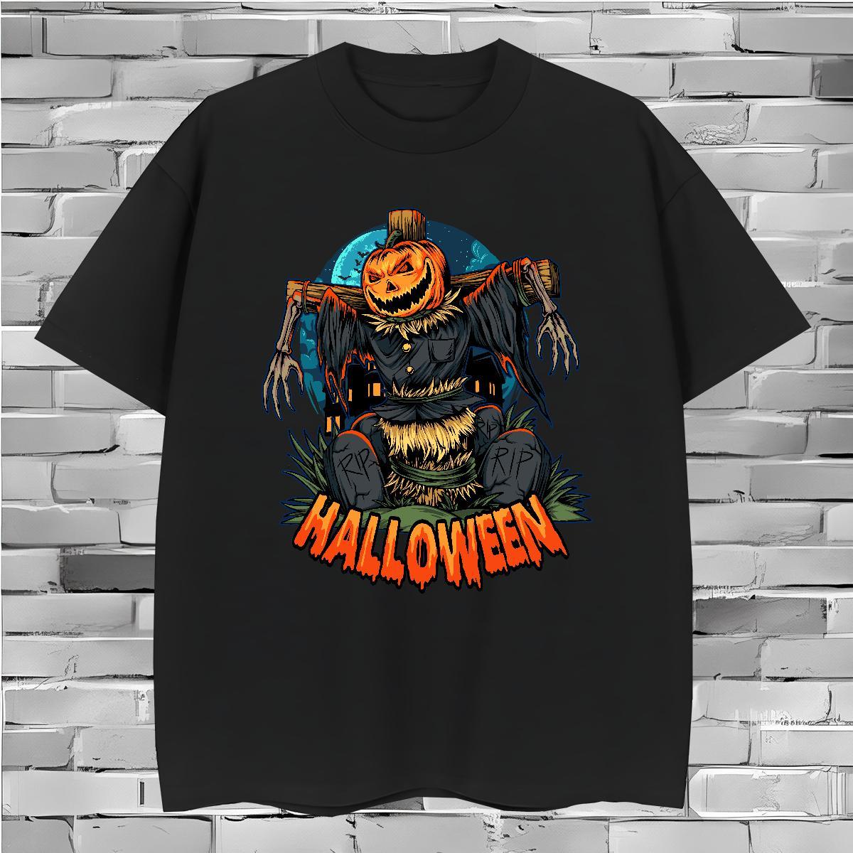 T shirt 230g Cotton pumpkin Home Outdoor Breathable Soft Skull Couples T Shirts Casual New Wholesale Tops