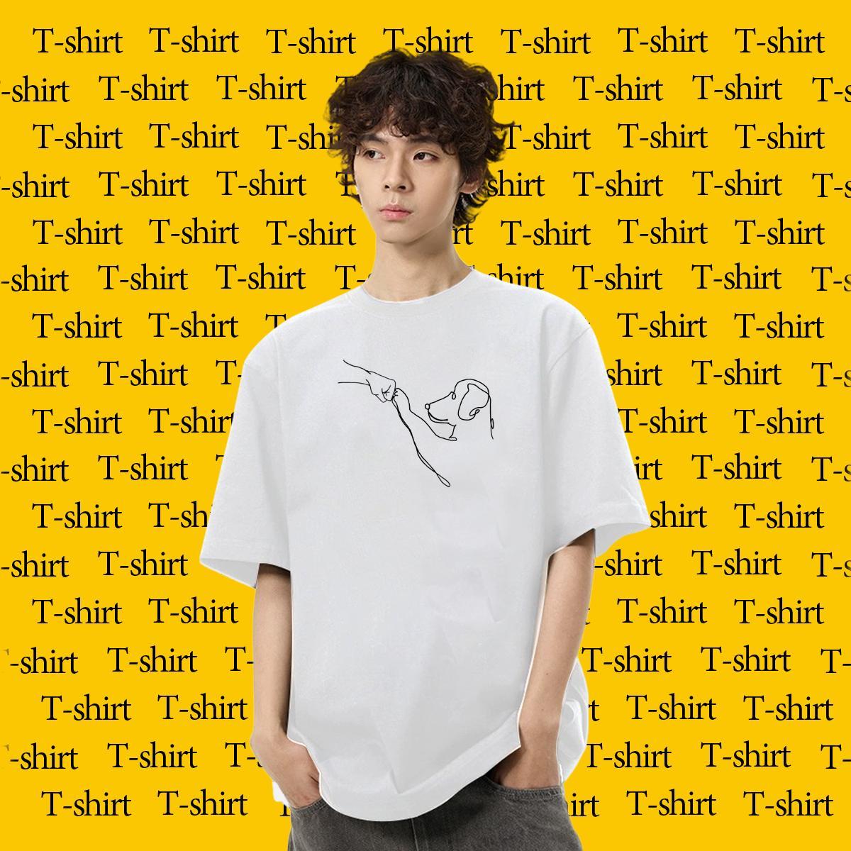 Unisex Couples T Shirts Casual 230g 100% Cotton Anime Print Short Sleeve O-Neck letter T shirt Designer Tee Shirt