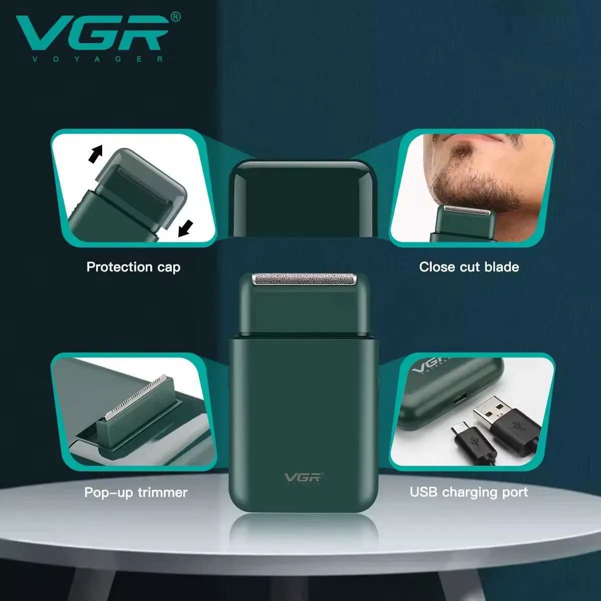 VGR trimmer rechargeable precision beard trimmer mini portable shaver professional electric shaver mens shaver V-390 W240819