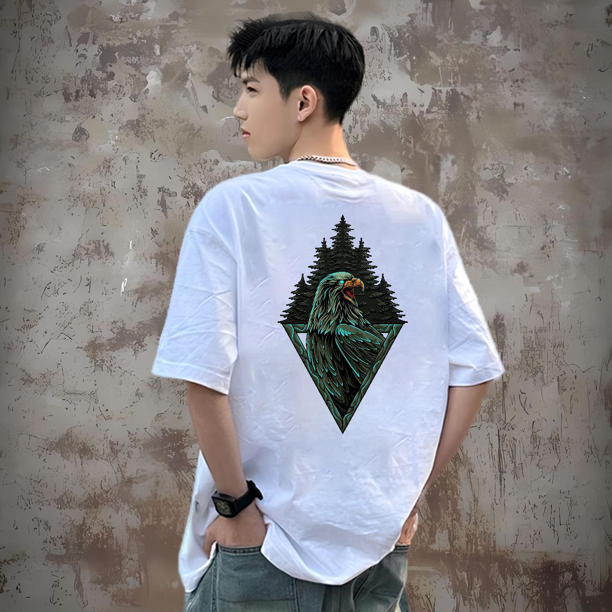 Designer Couples T Shirts eagle Street Casual 100% Cotton 230g Top Tees Pure Cotton High Quality Mens T Shirts Graphic