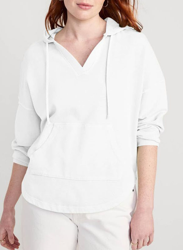 Women's Autumn & Winter V-Neck Sportswear with Adjustable Drawstrings - Casual Hooded Pullover