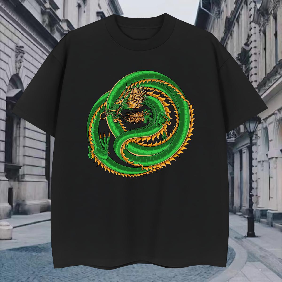Men T Shirts 230g Pure Cotton dragon Sport Breathable Short Sleeve Custom Big Size Men Tshirts New Arrival Cool Design Tees
