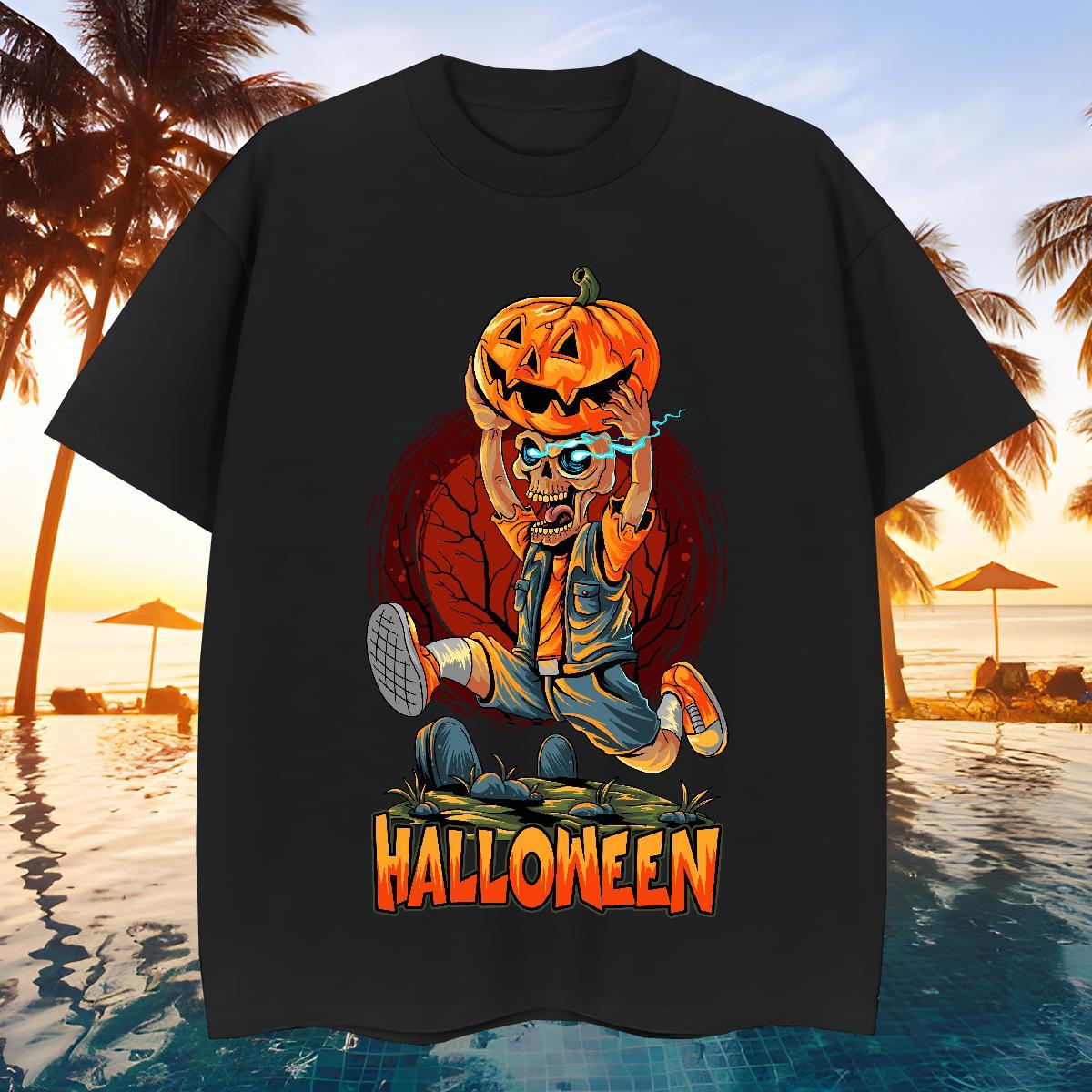 Free Shipping T shirt pumpkin Breathable Crew Neck Casual Beach DIY 100% Cotton 230g Men Clothes T-Shirt DIY Customized Tshirts