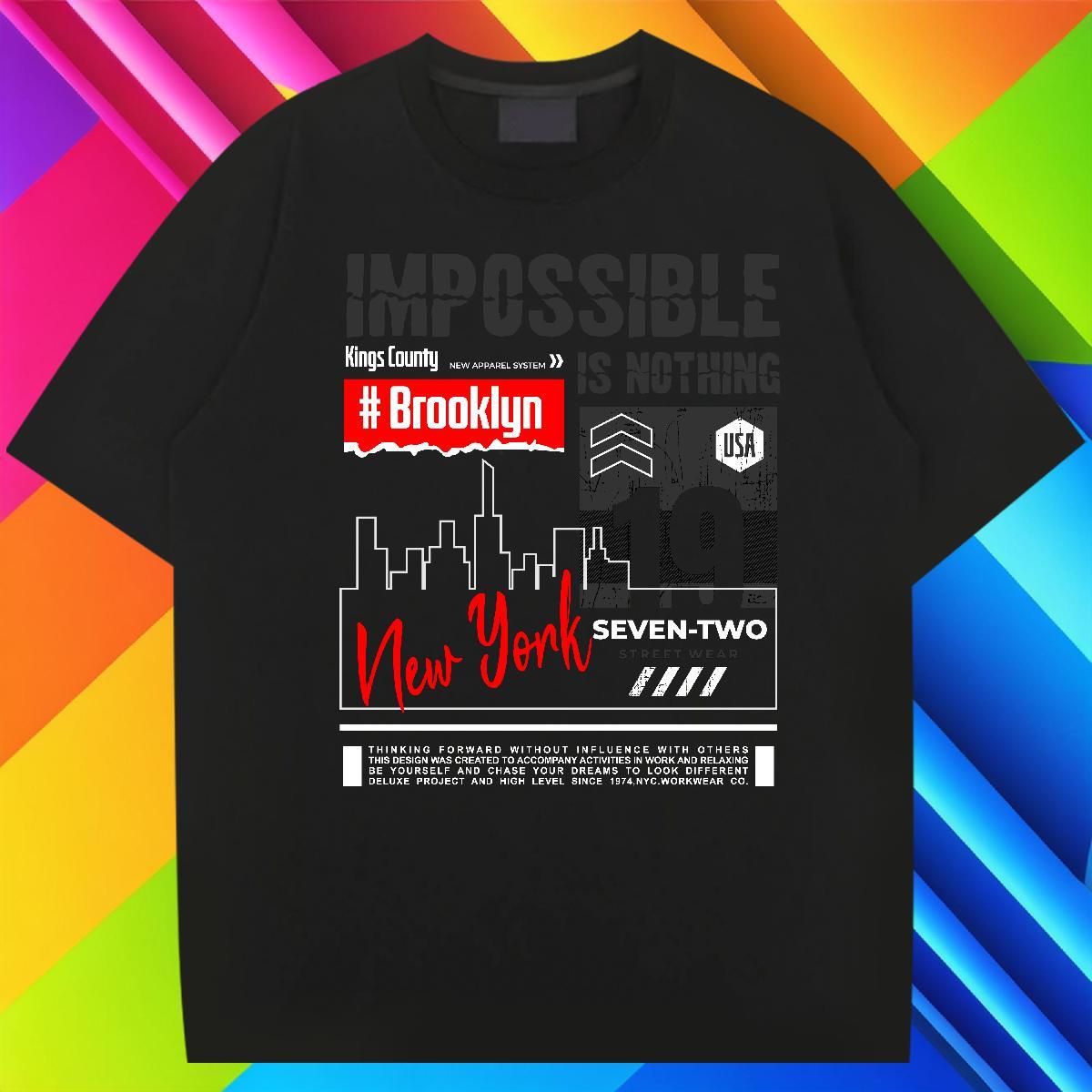 Soft Men Tshirts Beach 230g Pure Cotton Custom Cartoon Breathable Soft NEW YORK T shirt Fashion New Tops