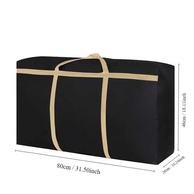 1pc 105L Oxford Cloth Moving Packing Bag Travel Luggage Bag Large Capacity Sturdy Waterproof Clothes Quilts Luggage Storage Bag CL240820